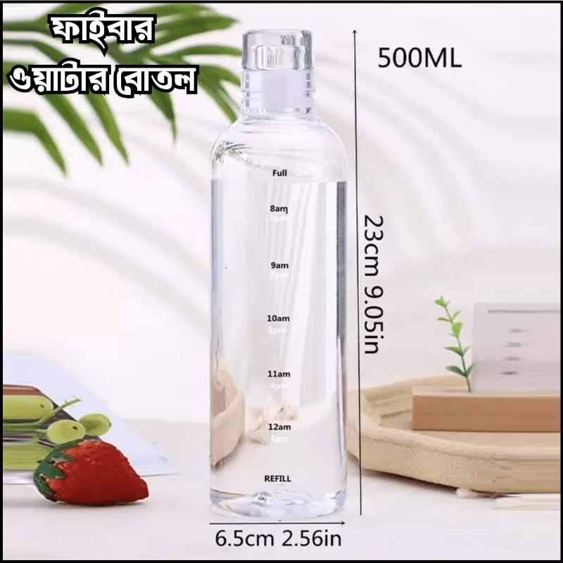 Alternative view of Transparent Water Bottle Pink color