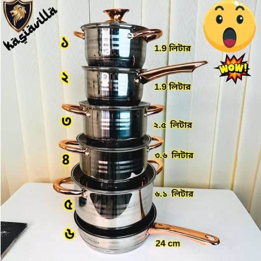 Alternative view of 12 Pcs Kaisa Villa Stainless Steel Cookware Set