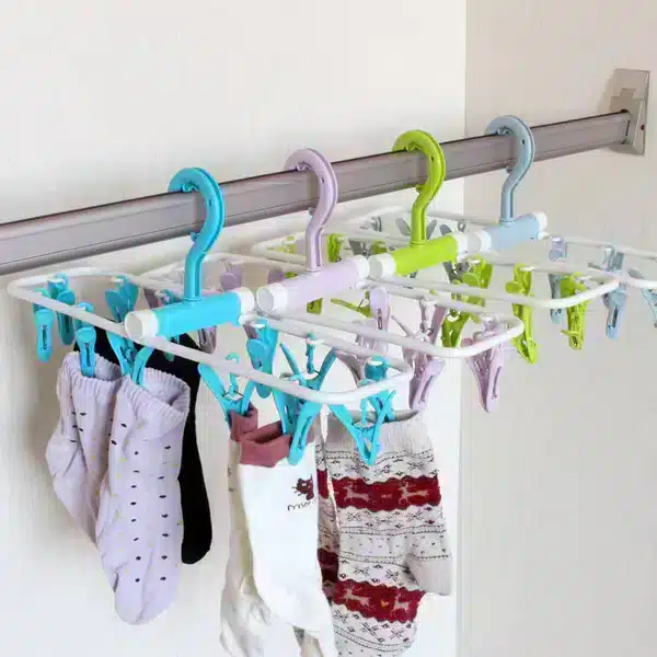Folding Cloth Hanger With Clip