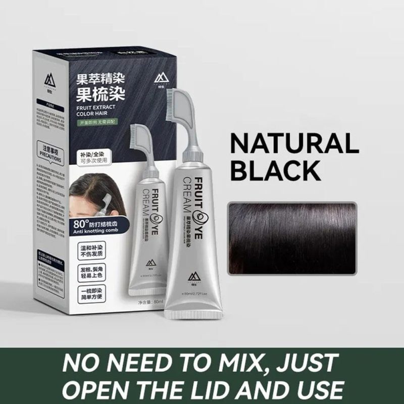 Black Hair Dye Cream with Comb