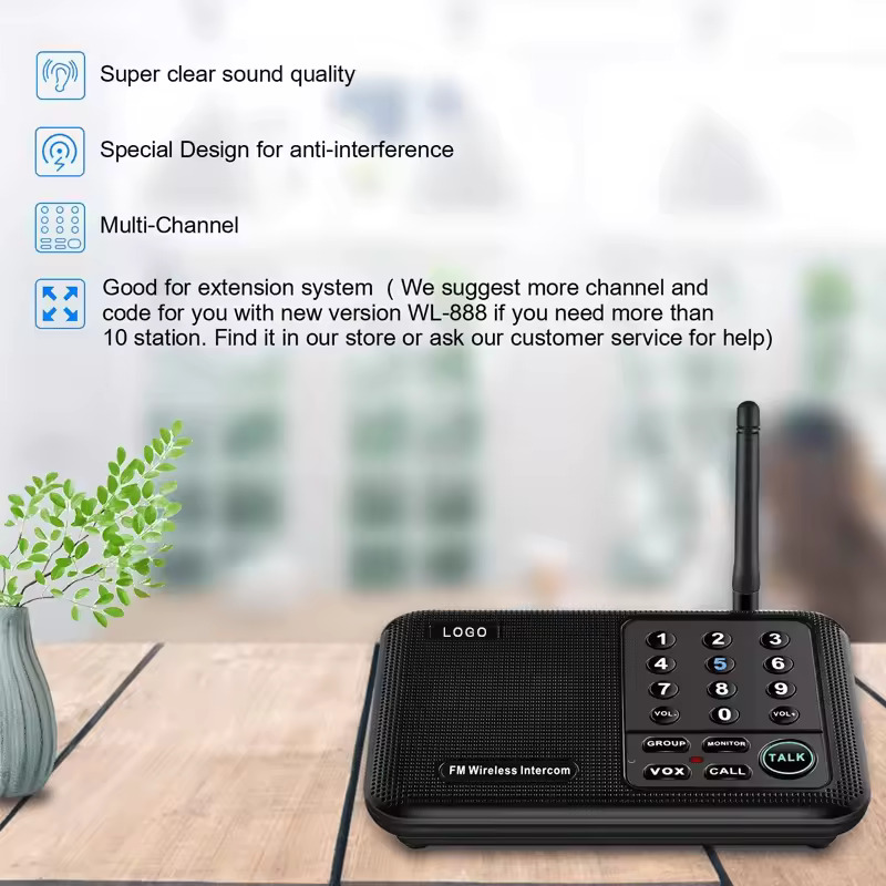 Premium 2-Way Wireless Intercom System for Seamless Communication
