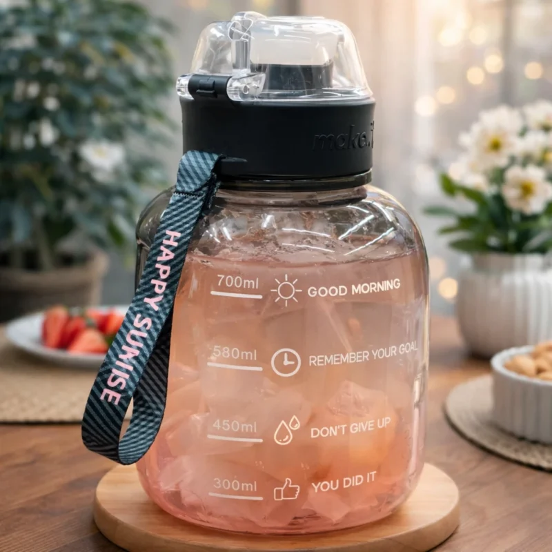 Children Glass Cup Drinking Mugs Glass Tumbler Milk Cup with Straw Silicone Lid Handle for Kids