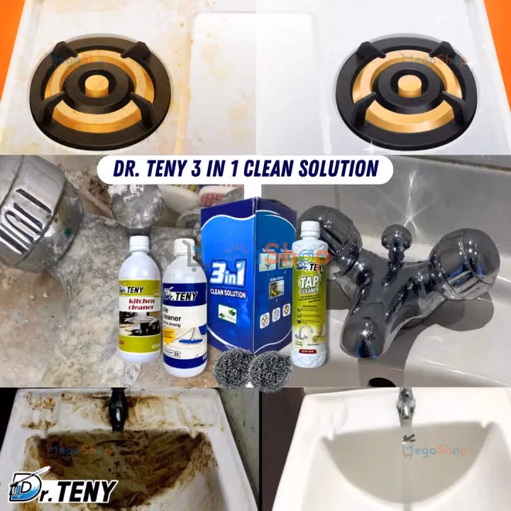 Dr Teny 3 in 1 Cleaner Solution, dr teny Hg Kitchen, Hg Tiles and Tap Cleaner Spray 500 ml