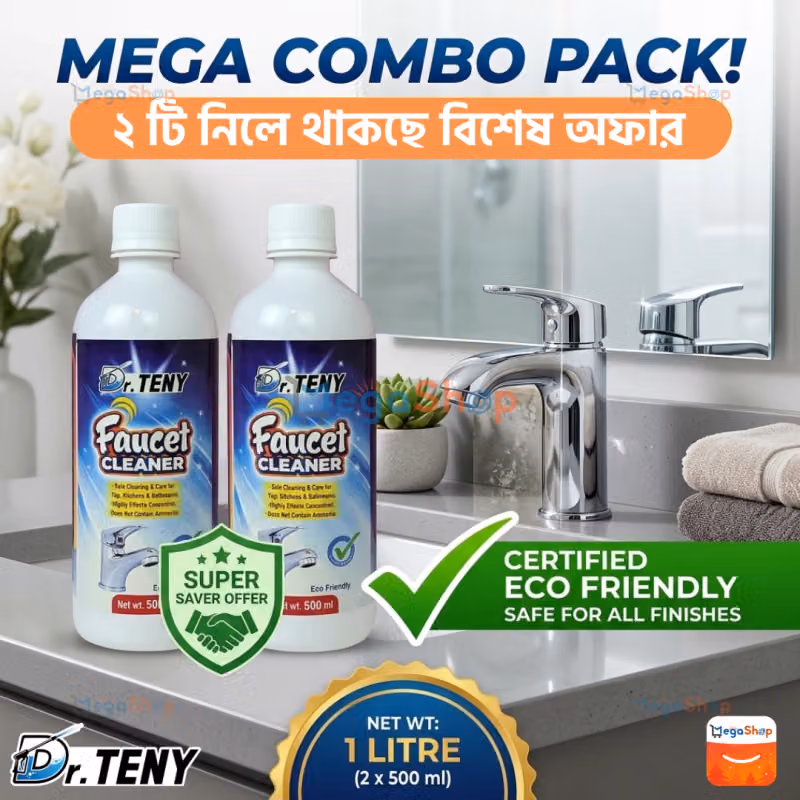 Dr. Teny Combo Faucet Cleaner Spray 2 pcs – Tap, Glass & Rust Stain Remover (500ml)