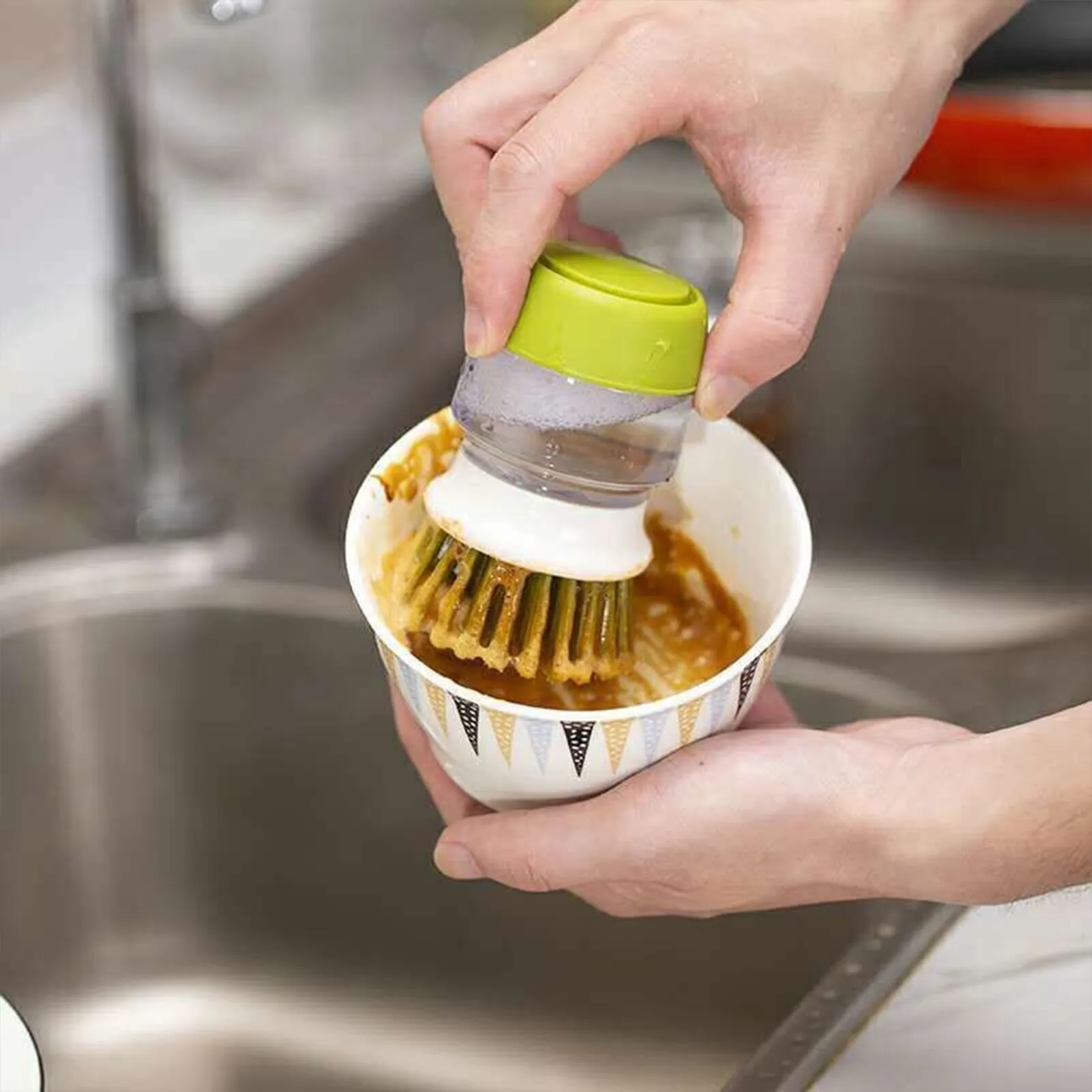 Premium Kitchen Scrub Brush Set with Soap Dispenser
