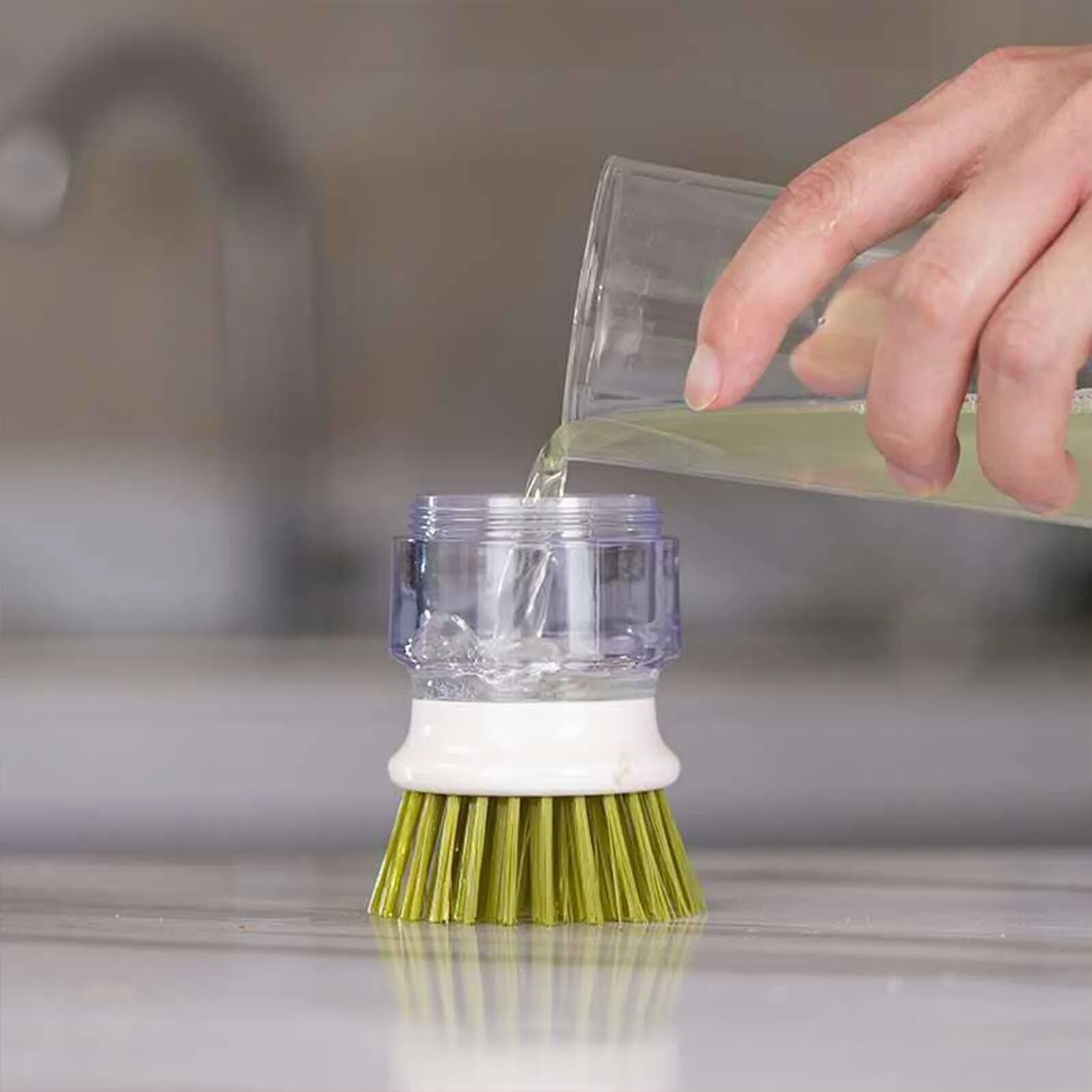 Premium Kitchen Scrub Brush Set with Soap Dispenser