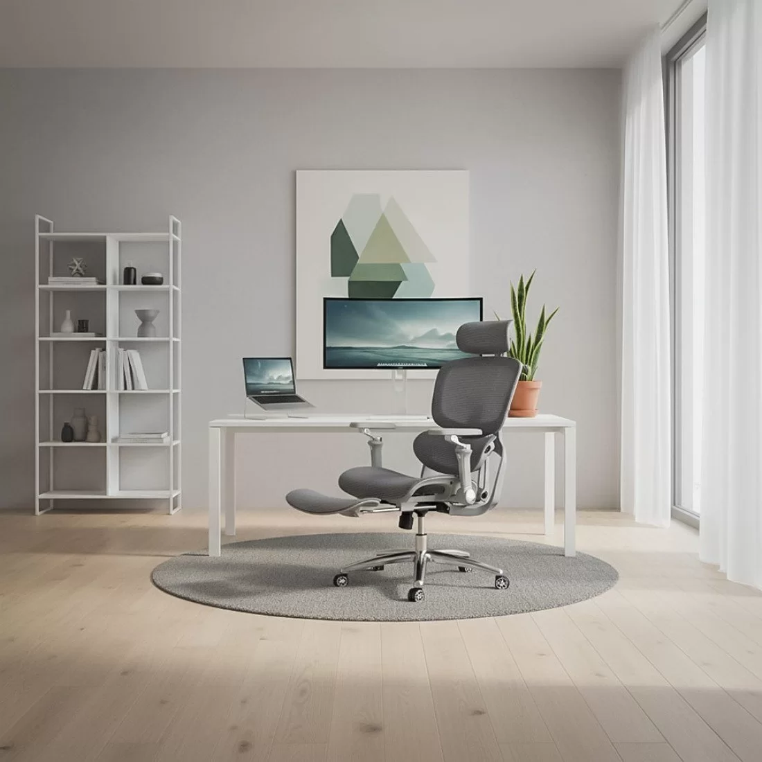 Top-Rated Ergonomic Mesh Chair 5-in-1 Comfort Edition – Premium Support & Smart Features