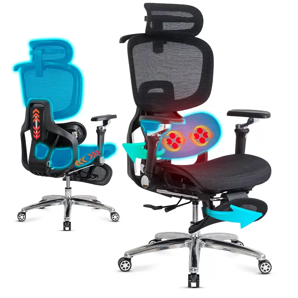 Top-Rated Ergonomic Mesh Chair 5-in-1 Comfort Edition – Premium Support & Smart Features