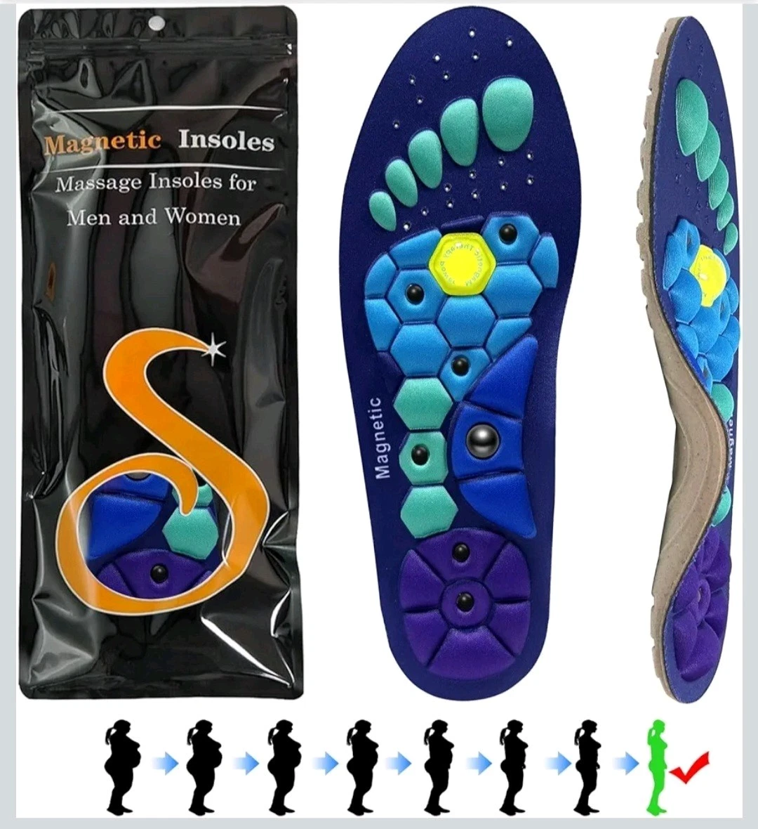 Super Magnetic Therapy Insoles 1 Pair