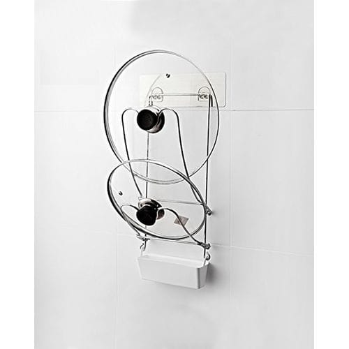 Wall Mounted Pot Lid Water Tray Cover Storage Rack