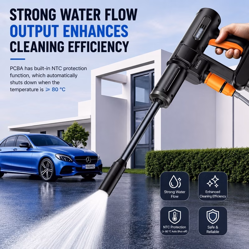 Yesido VC18 Portable Cordless Car Pressure Washer | 4L/Min High Pressure Water Gun | Rechargeable Wireless Car Washer