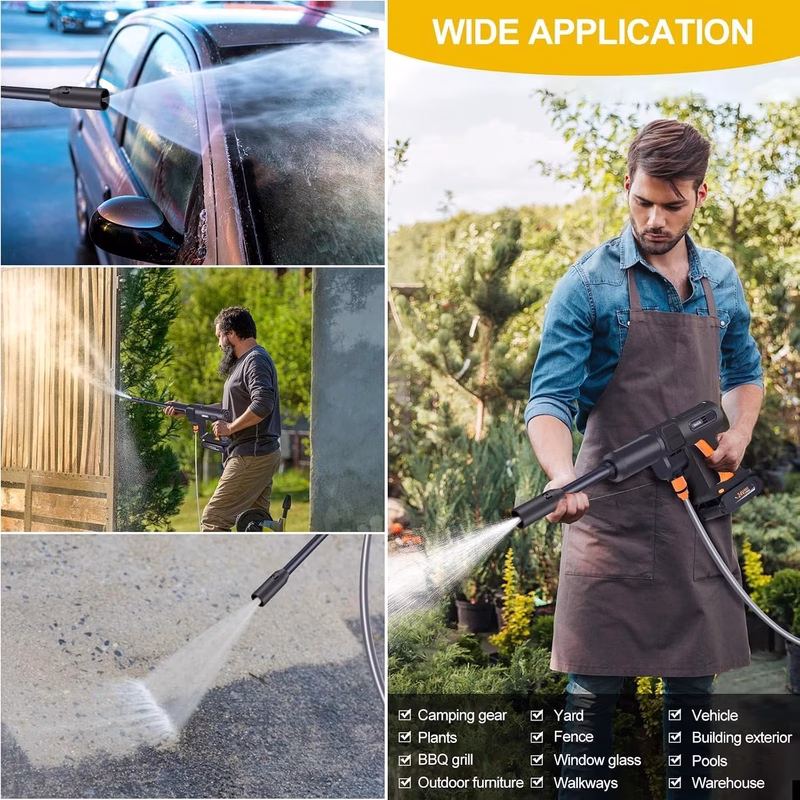 Yesido VC18 Portable Cordless Car Pressure Washer | 4L/Min High Pressure Water Gun | Rechargeable Wireless Car Washer