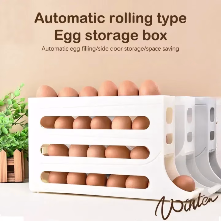 4-Tier Egg Holder for Fridge (Holds 30 Eggs)