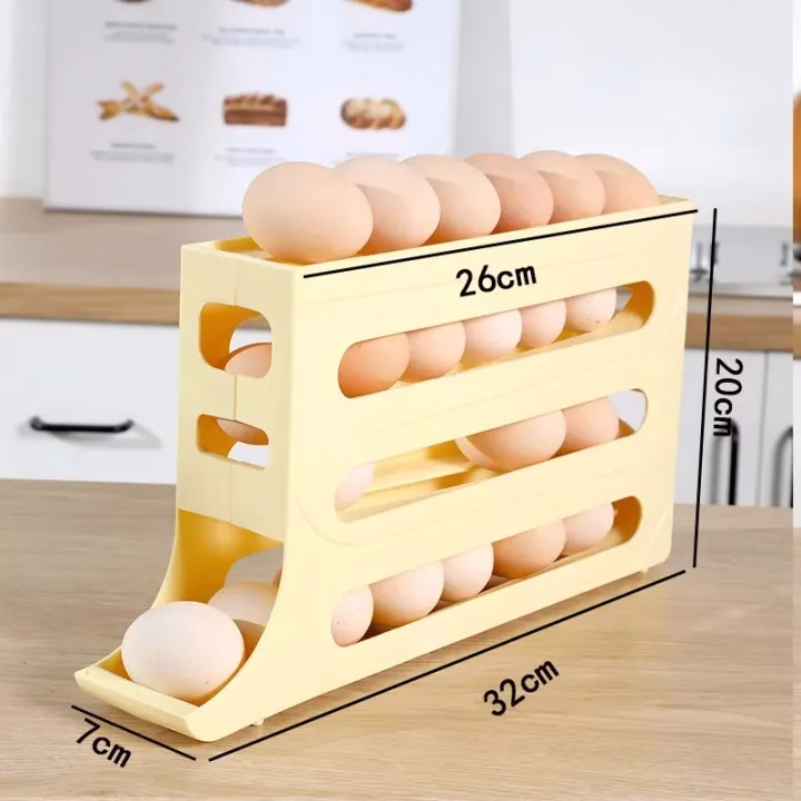 4-Tier Egg Holder for Fridge (Holds 30 Eggs)