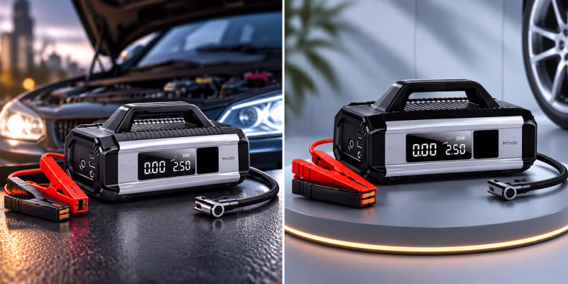 5-in-1 Car Jump Starter 150 PSI Air Compressor | 10000mAh Power Bank | Emergency LED Light