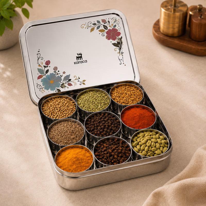 9 slot Square Karaca Jar Set